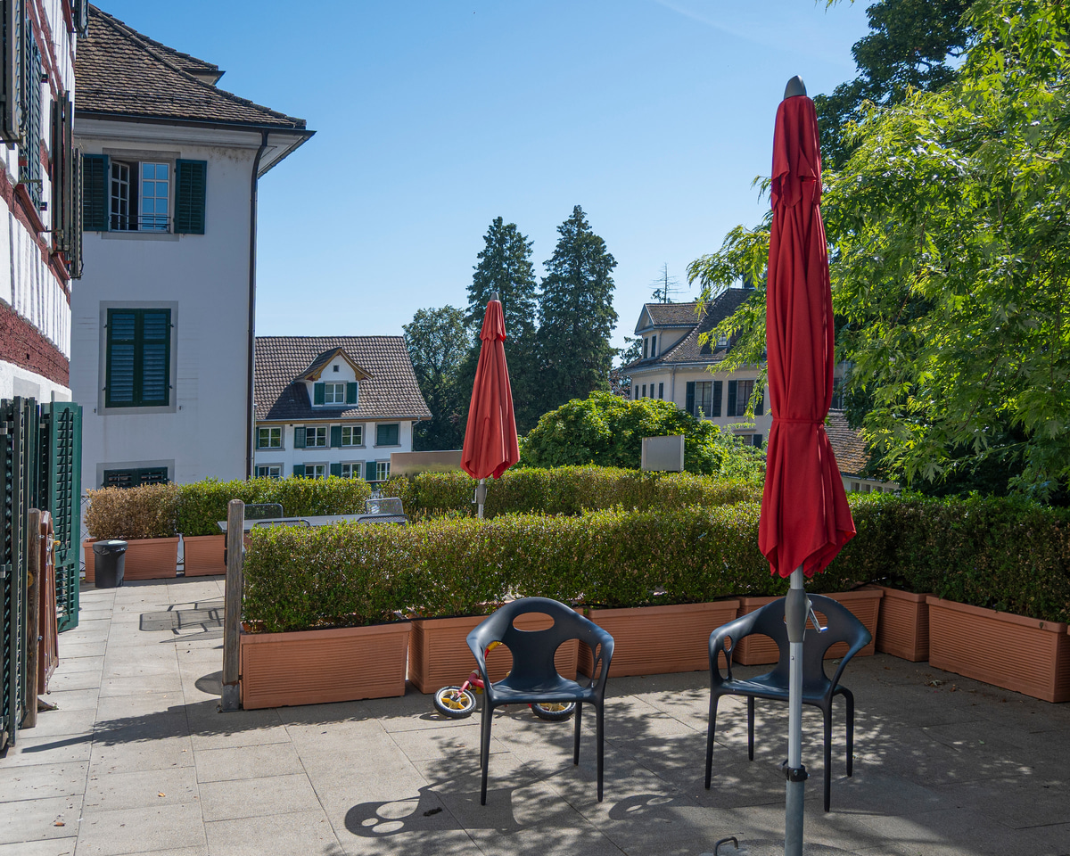 Sunny Practice Terrace at Kinderpraxis Wädi