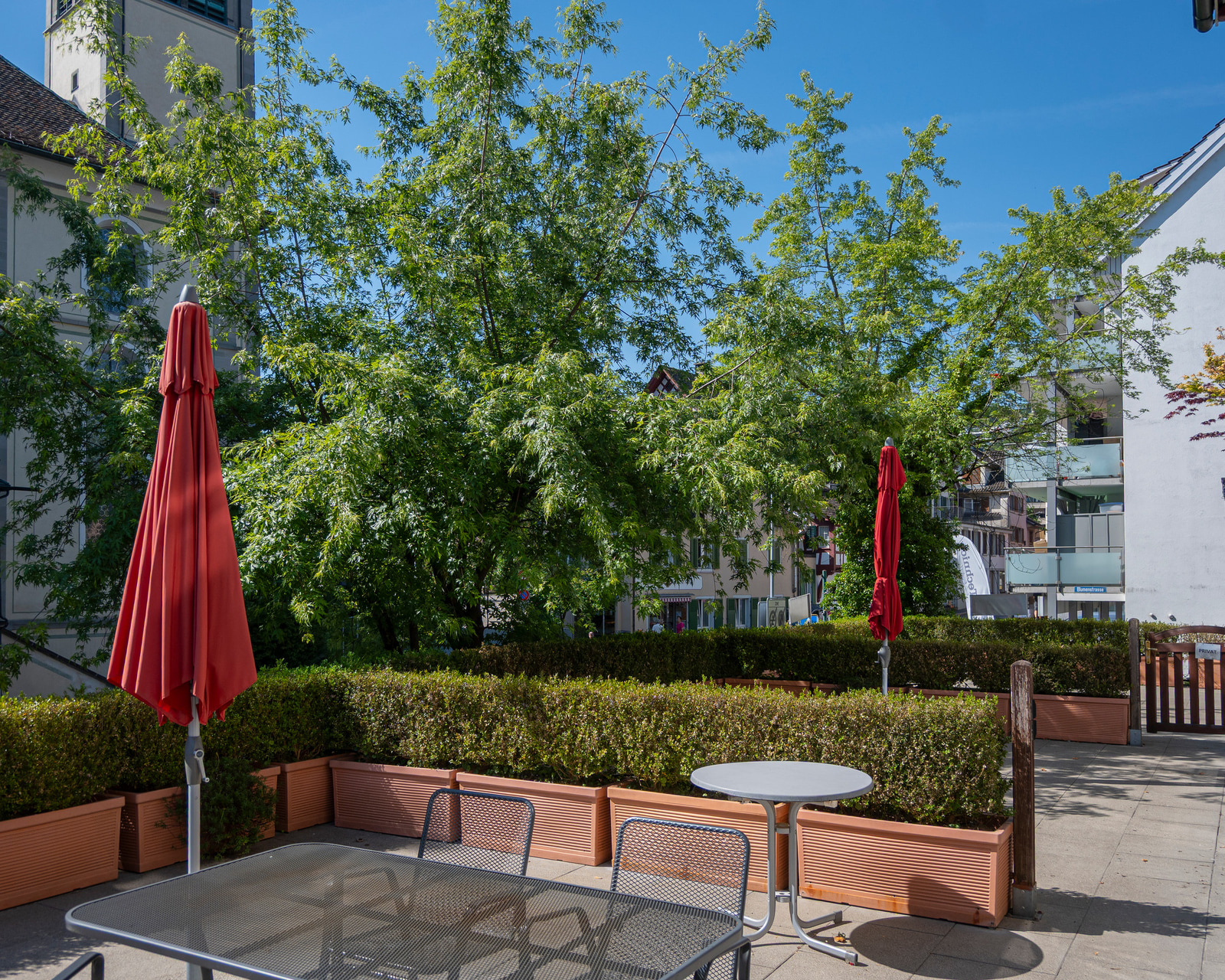 Sunny outdoor terrace
